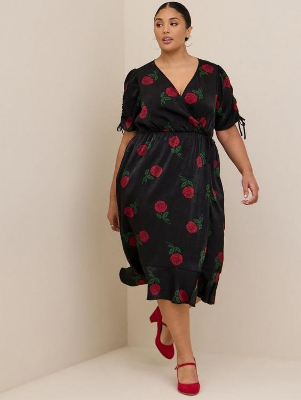 torrid Midi Brushed Charmeuse Wrap Dress